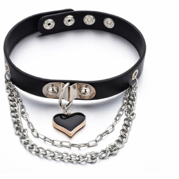 Necklace PU Leather Black Goth Punk Rock Choker Necklaces For Women - Picture 4 of 6